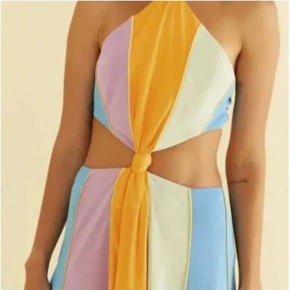 Farm Rio Color Blocking Sleeveless Maxi Dress - Size Medium - Picture 2 of 8